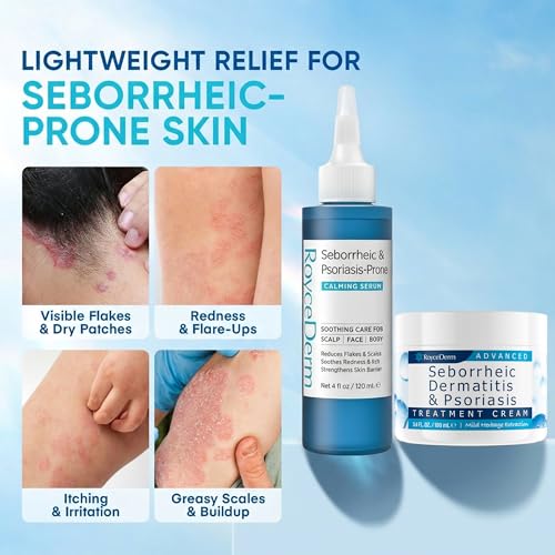 Seborrheic Dermatitis & Psoriasis Care Bundle - Calming Serum & Treatment Cream - Serum & Cream