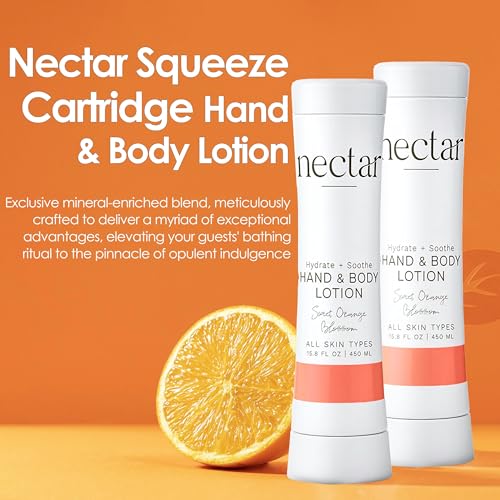 World Amenities Nectar Squeeze Cartridge Hand and Body Lotion - Moisturizing Lotion in a Squeeze Bottle (Pack of 2)