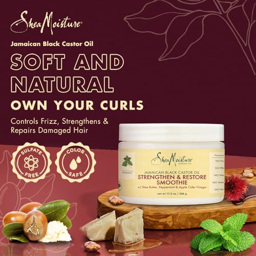 Shea Moisture Jamaican Black Castor Oil Strengthen & Restore Smoothie Cream for Unisex, 12 Ounce