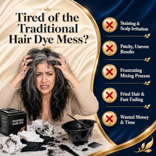 Light Brown Hair Dye Shampoo for Women & Men - Natural Color Depositing, 500ml, Herbal Nourishing Formula