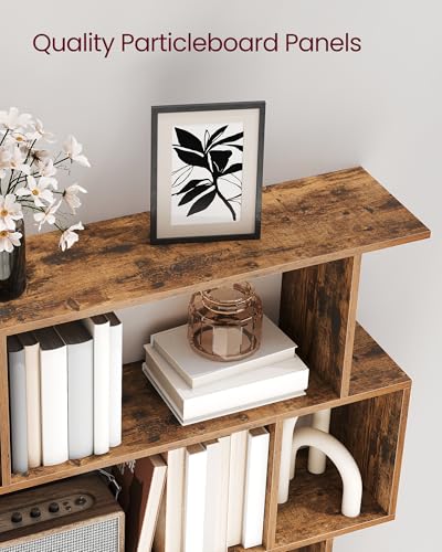 VASAGLE 5-Tier Bookcase Rustic Brown, Open Shelving 35.4 x 9.4 x 62.6 Inches
