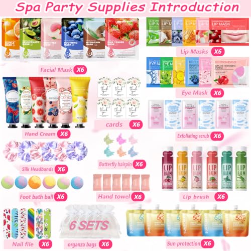 84-Piece Spa Party Supplies Set for Girls & Women with Masks, Creams, Bath Bombs