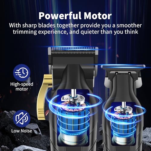 HIENA PRO Professional Hair Clipper Set & Trimmer Kit for Men, Rechargeable Cordless Barber Clippers for Hair Cutting, Haircut Clippers, Perfect Gift for Men