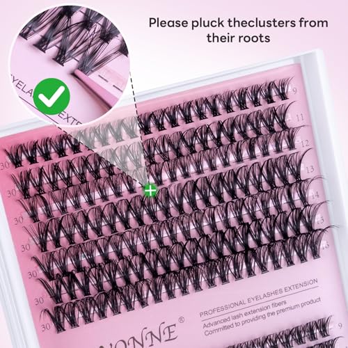 DIY Eyelash Extensions Kit - 280 Pcs Individual 30D & 40D Lashes (9-16mm) with Glue, Bond & Seal, Tweezers - Professional, Natural Look, Easy to Apply at Home