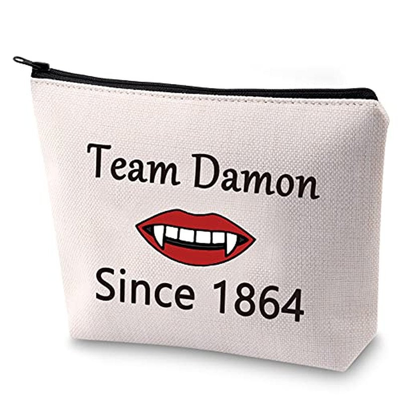 LEVLO The Vampire Lovers Gift Team Damon Stefan Salvatore Since 1864 Makeup Bags Vampire Fandom Gift for Fans (Damon)