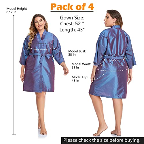 Purple Salon Client Gown Cape Pack of 4 – Hairdressing Smock Robes for Hair Cutting & Coloring