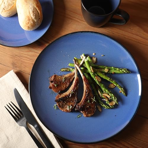 Gibson Elite Soho Lounge Blue Reactive Glaze Stoneware Dinnerware Set for 4 - 16 Pieces