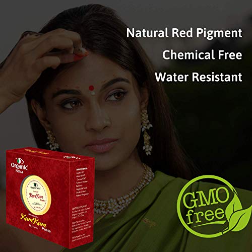 Organic Netra Sindoor/Kumkum Paste | Waterproof Long Lasting, Smudge Proof Sindoor | Pure and Natural Deep Maroon Colour, Long lasting | Enriched with Natural and Organic Ingredients, 0.2 Oz