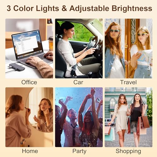 Flairgorw Pink Mini Travel Makeup Mirror 2-Sided 1X/5X Magnification, 180° Foldable Portable Handheld