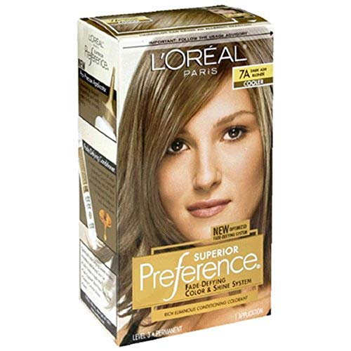 L'Oreal Paris Preference Fade-Defying Color & Shine System Level 3 Dark Ash Blonde 7A - Pack of 2