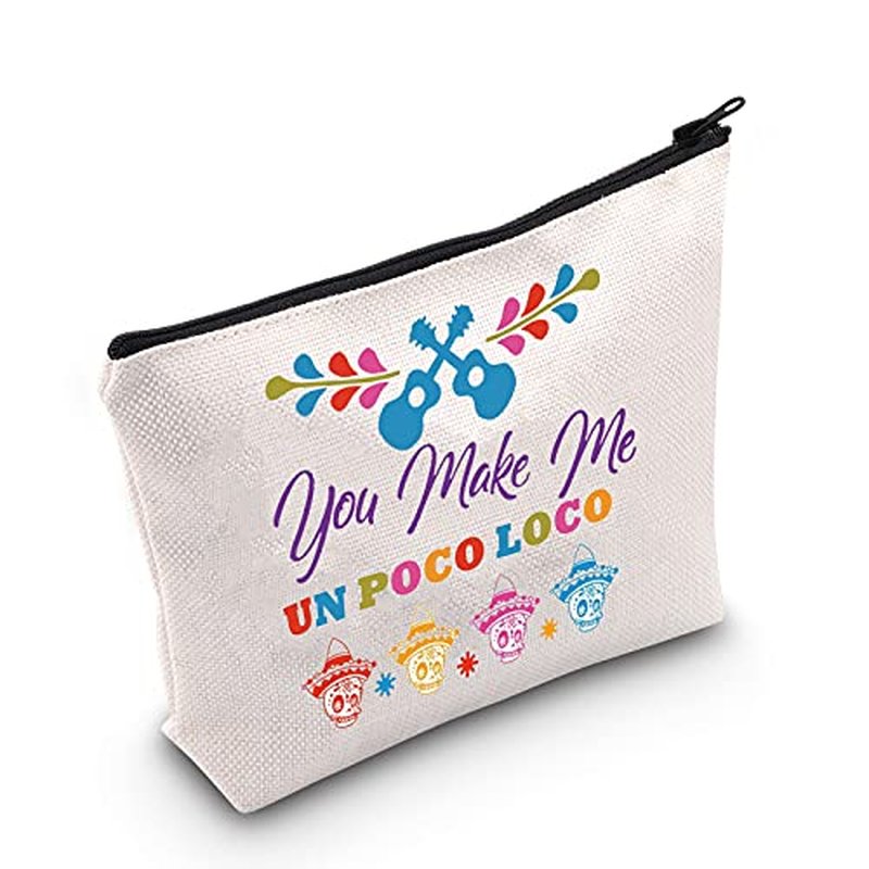 LEVLO Miguel Cosmetic Make Up Bag Cartoon Movie Fans Gift You Make Me Un Poco Loco Makeup Zipper Pouch Bag (Un Poco Loco)