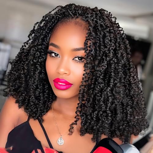 Pre-Twisted Yanky Twist Crochet Hair 14 Inch Short Fluffy Curly Braiding Hair - 1B Variation of THIS listing