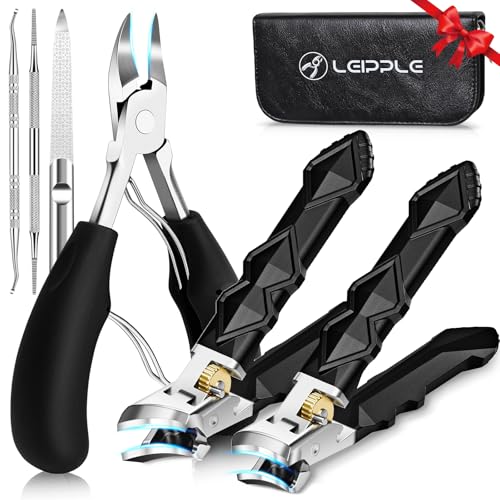 Leipple Thick Toenail Clippers Set – 6-in-1 Podiatrist Nail Kit for Seniors