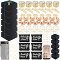 CITYCHALET 73Pcs Bridesmaid Gifts Set of 6 Black,Maid of Honor Proposal Gift Boxes Set,Cosmetic Bag Scented Candle Jewelry Box Metal Hair Clip Knot Bracelet Bachelorette Party Bridal Shower