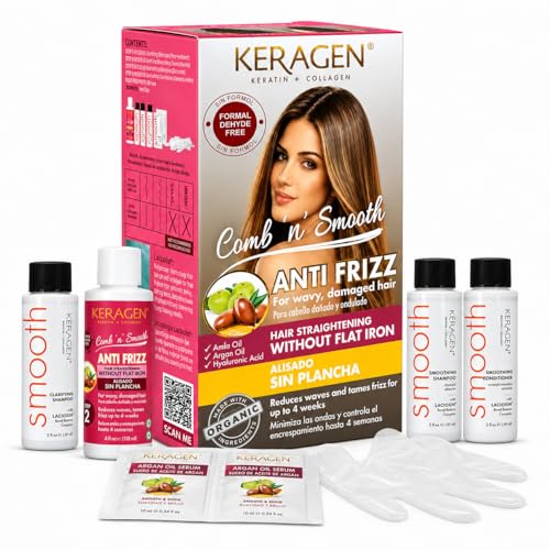 At-Home Keratin Hair Smoothing Treatment for Frizz Control - Safe & Easy
