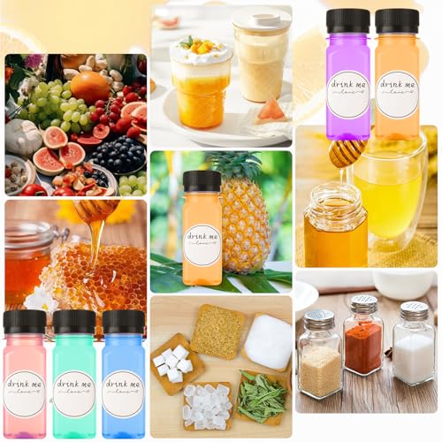 2oz Clear Plastic Bottles with Lids — 100 Pack, Leak-Proof Vials for Beverages