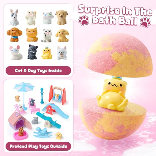 Kids Bath Bomb Set with Surprise Toys & Aromatic Fizzies - 12 Pack