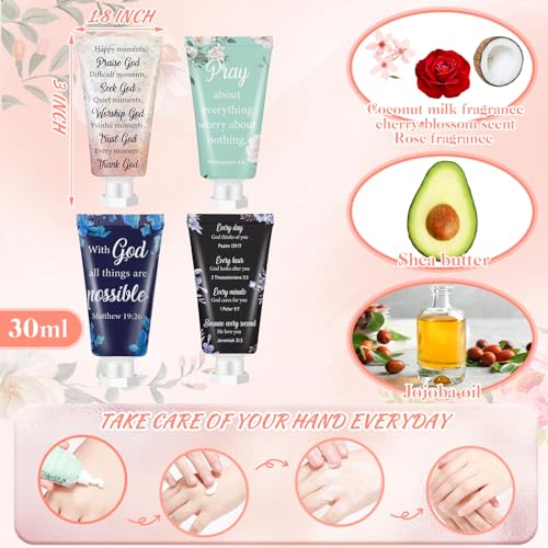 24 Pcs Christian Hand Cream Gift Set with Bible Verses - Travel Size Moisturizer