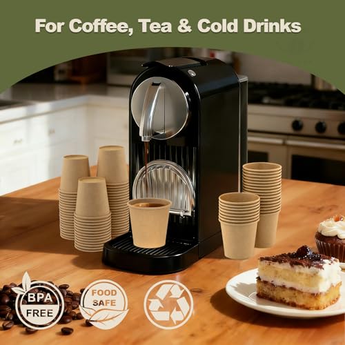 600 Pack Disposable Coffee Cups 8oz Leak-Proof Paper Cups for Hot & Cold Drinks