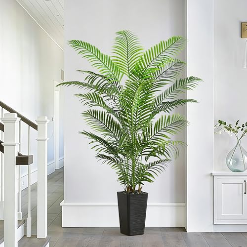 Artificial Palm Tree 6FT Indoor Fake Plant with Black Pot - Realistic Tropical Decor