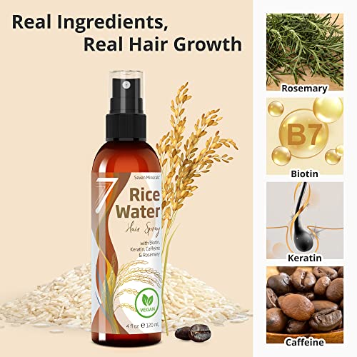Organic Aloe Vera Gel & Fermented Rice Water Hair Growth Serum with Rosemary Biotin Caffeine Keratin