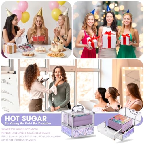 Hot Sugar Teen Makeup Kit for Girls Purple Birthday Gift Set - 42pcs