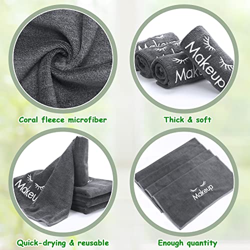 Vabean 20-Pack Microfiber Makeup Remover Washcloths - Soft, Reusable Face Towels 13x13 inches