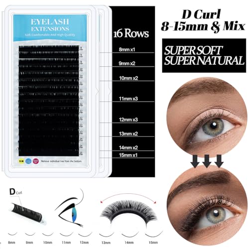 Lash Extension Kit for Beginners - Black C Variation with Eyelash & Practice Face
