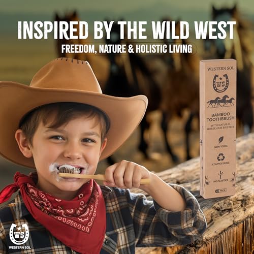 Eco-Friendly Horsehair & Bamboo Toothbrush 4-Pack - Biodegradable & Plastic-Free