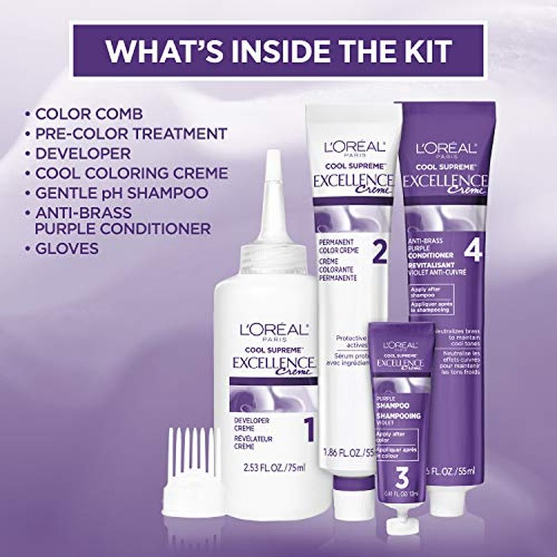 L¡¯Oreal Paris Cool Supreme Permanent Hair Color, Ash, Ultra Ash Light Brown 6UA