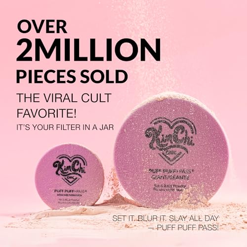 KimChiChic Beauty Giant Puff Puff Pass Set & Bake Powder - Loose Setting Powder with Rice Powder & Vitamin E, Finely Milled for All Day Wear, Translucent 80g