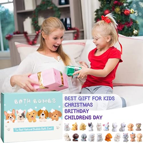 Multi-colored Kids Bath Bombs with Surprise Puppy Dolls - Organic 20 Pack