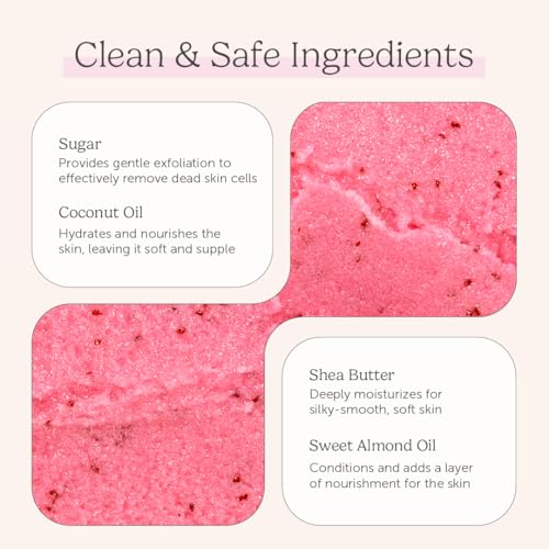 Fruit Scented Sugar Body Scrub - Moisturizing Exfoliant for Smooth Skin - 8 oz