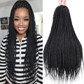 20 Inch Box Braids Crochet Hair Pre Looped for Black Women - 6 Packs, 1B