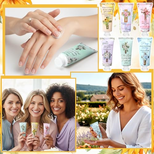 72 Pcs Christian Hand Cream Gift Set for Women - Religious Bible Verse Moisturizers