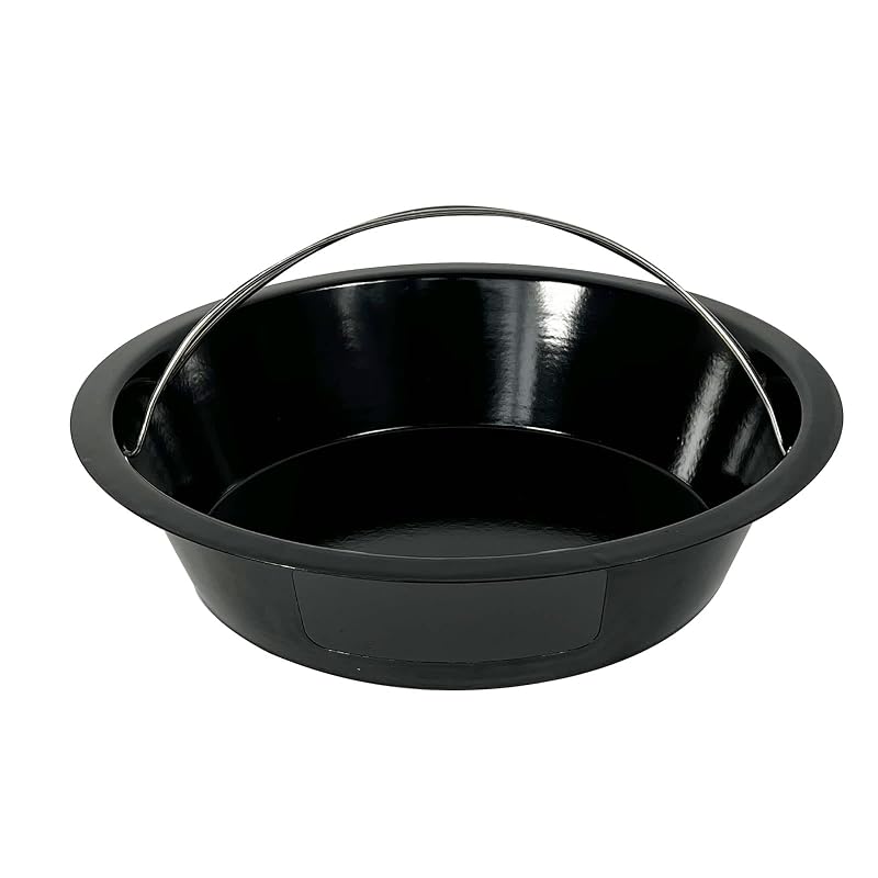 Ash Can with Folding Handle for XLarge Green Egg – Carbon Steel Enamel Coated Ash Pot