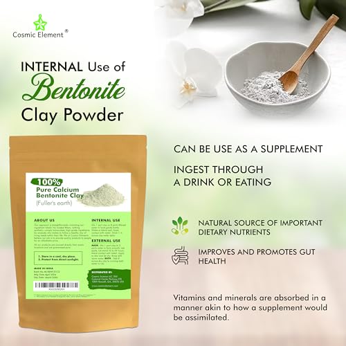 Calcium Bentonite Clay Powder 8oz - Pure Food Grade Skin Detox Mask - Vegan & Healing
