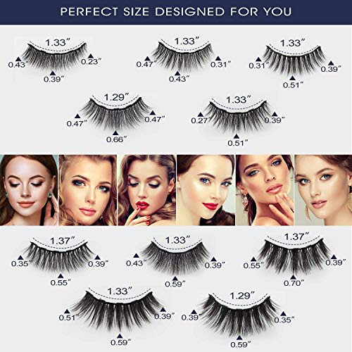 7C SevenCrown 3D Magnetic Eyelashes with Eyeliner Kit – 10 Pairs, Reusable