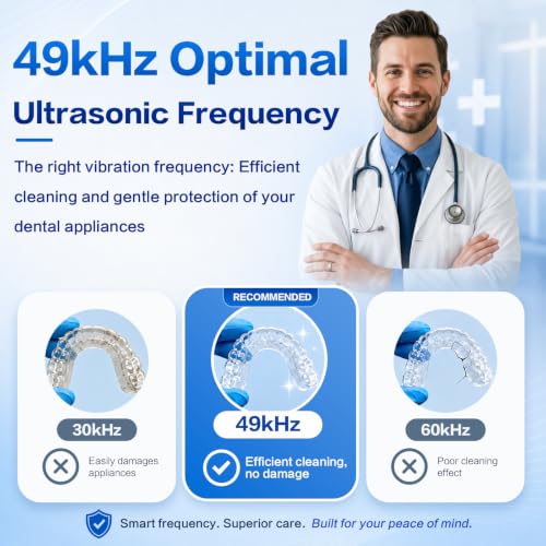 Keswel Ultrasonic Retainer Cleaner Machine 49kHz Deep Dental Sanitizer