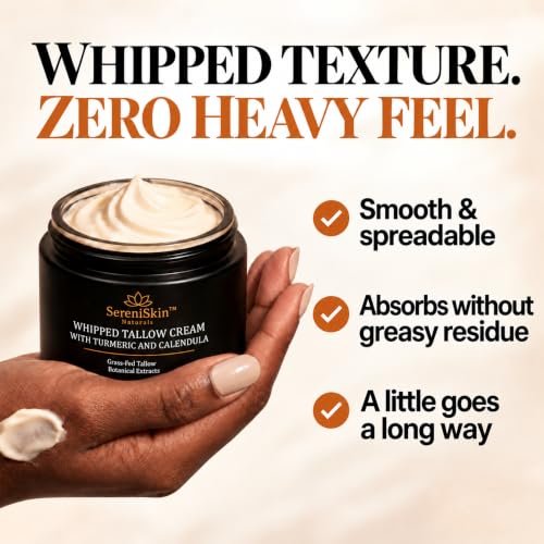 Organic Beef Tallow Face Cream - Whipped Moisturizer for Sensitive Skin, 4 oz