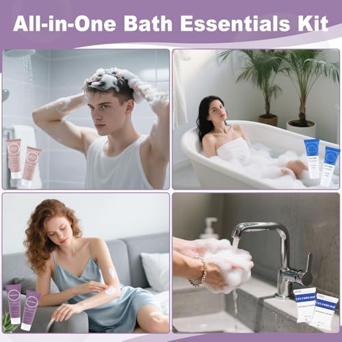 Travel Size Toiletries Set Bulk 80 Pack - 1 Fl Oz Individually Wrapped