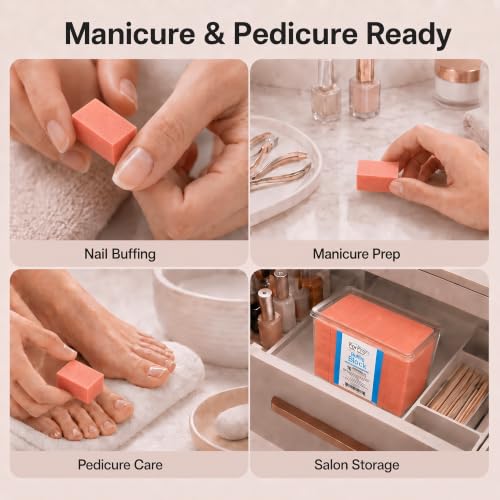 Mini Nail Buffer Blocks 100/180 Grit Orange Pack of 1000 - Nail Prep Tool