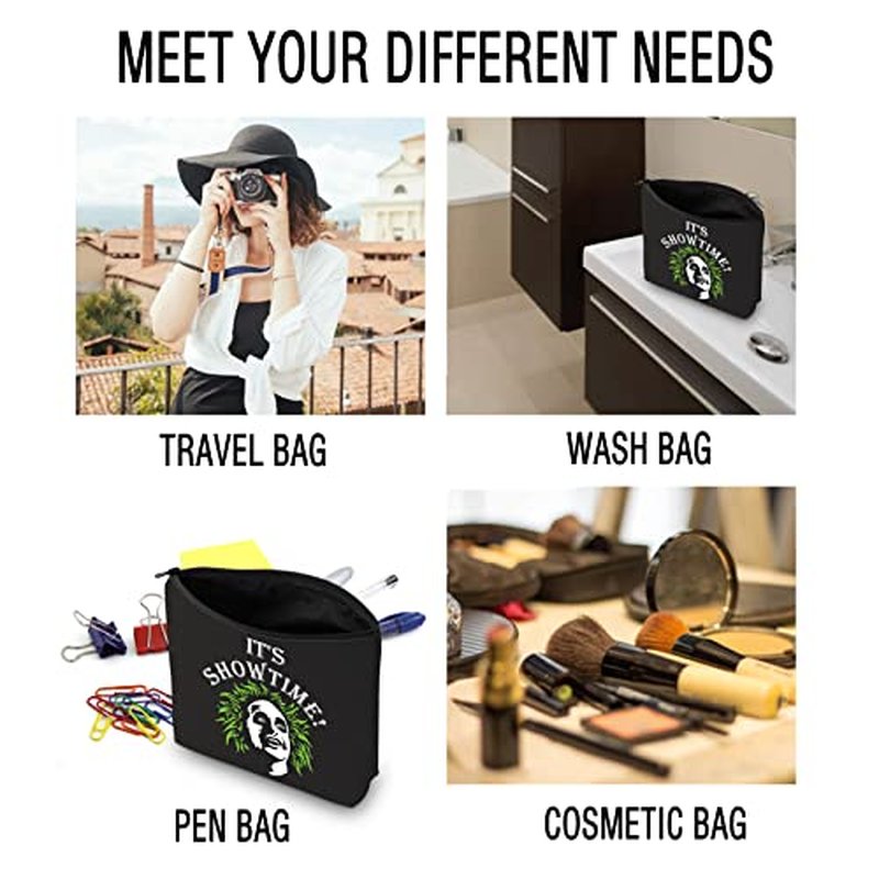 JXGZSO Ghost Movie Gift Horror Movie Cosmetic Bag Halloween Ghost Makeup Bag It¡¯s Showtime Cosmetic Bag (Showtime B)