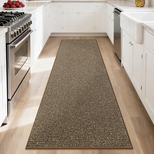2x8 Brown Hallway Runner Rug Non-Slip Washable Durable Entryway Carpet