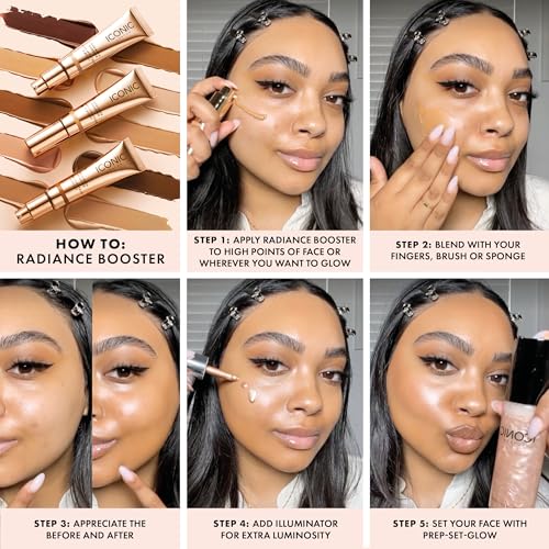 ICONIC LONDON Radiance Booster | Liquid Radiance Lightweight Skin Tint for a Glowy Makeup Look, Cruelty Free, Vegan Makeup