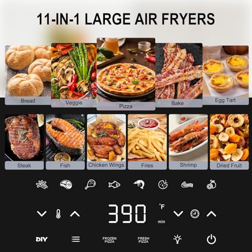11-In-1 Air Fryer Oven with Pizza & Grill Capacity - 4.5QT, Digital Display