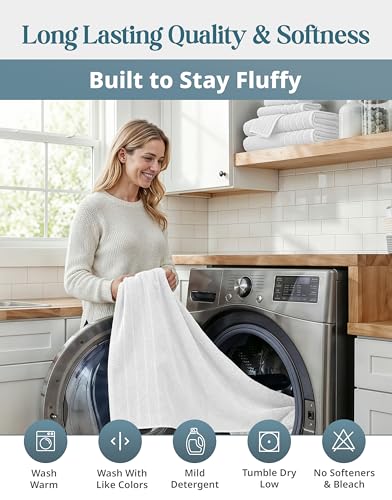 Casa Platino 18-Piece White Cotton Bath Towel Set - Soft & Absorbent