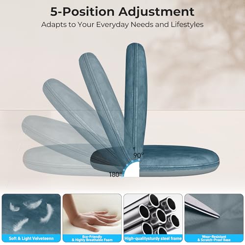 Cuzobro Blue Foldable 5-Position Floor Chair for Kids & Adults, Indoor Outdoor Seating