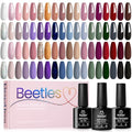 Beetles Gel Nail Polish Set 36 Colors Nail Gel Polish Kit Burgundy Red Blue Green Brown Gold Glitter Pink with Base Top Coat UV LED Needed Manicure Gifts for Women Neutral Elegance