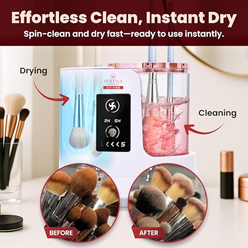Serena Beauty 3-in-1 Electric Makeup Brush Cleaner & Dryer - Portable USB Device